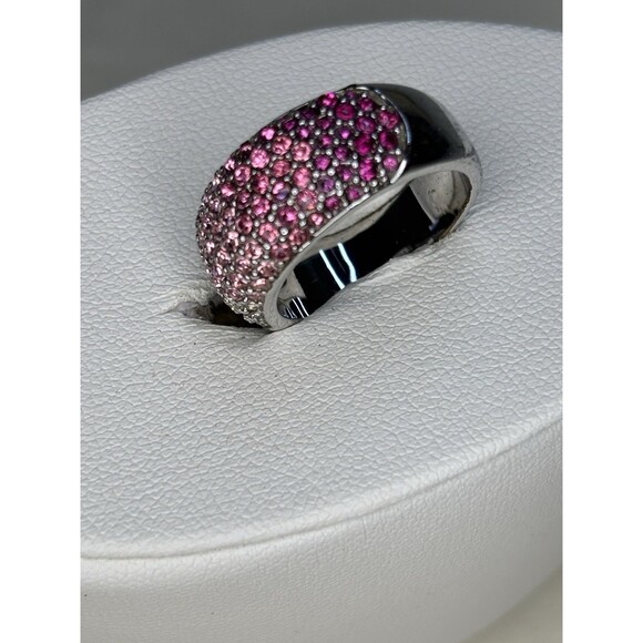 Ring Avon Silver Pink Ombré Shades of Pink Crystals Size 6 - Picture 5 of 6